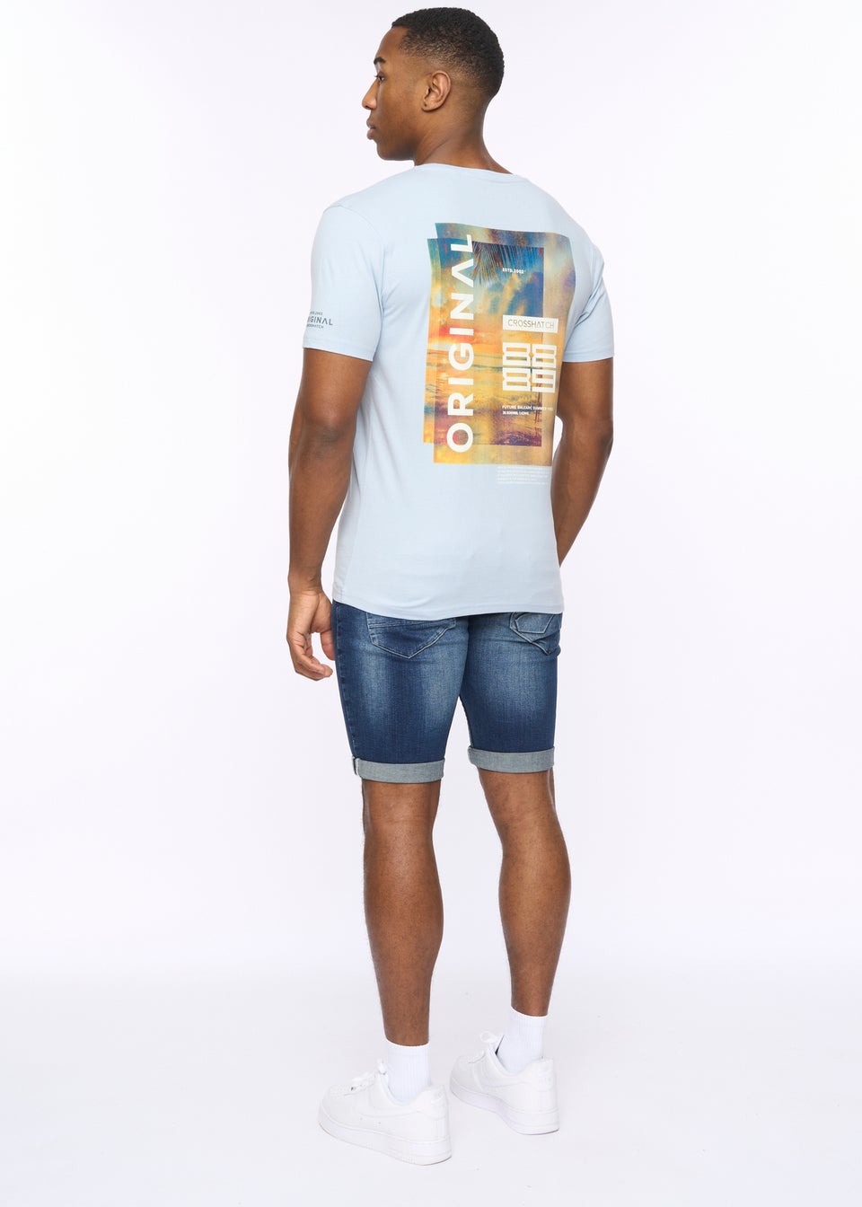 Crosshatch Sky Blue Summevibe T-Shirt
