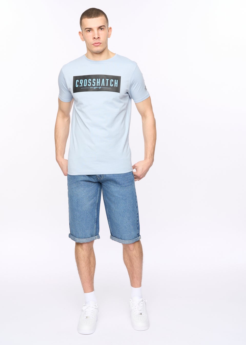 Crosshatch  Stone Wash  Tillforth  Denim  Shorts