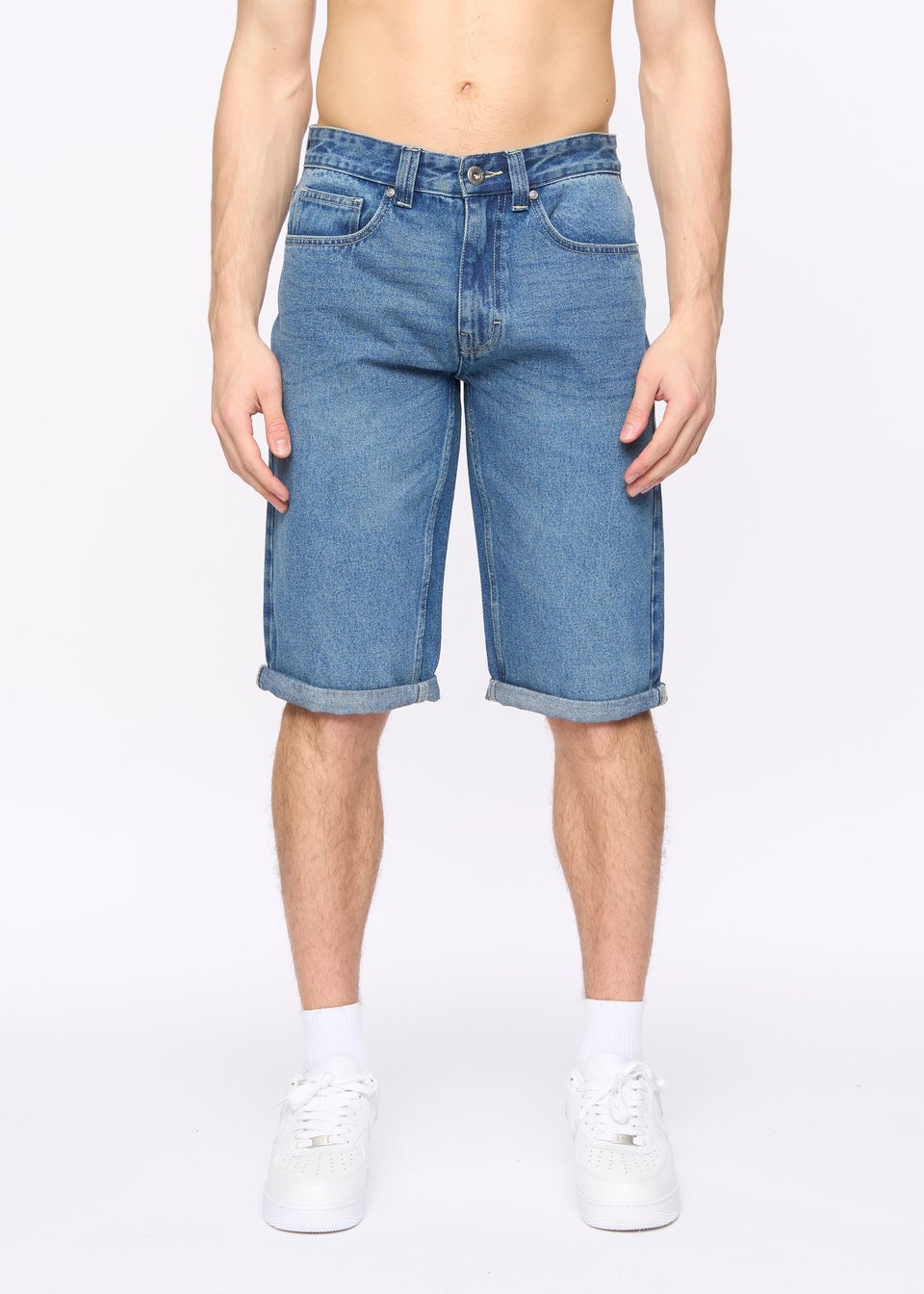 Crosshatch  Stone Wash  Tillforth  Denim  Shorts