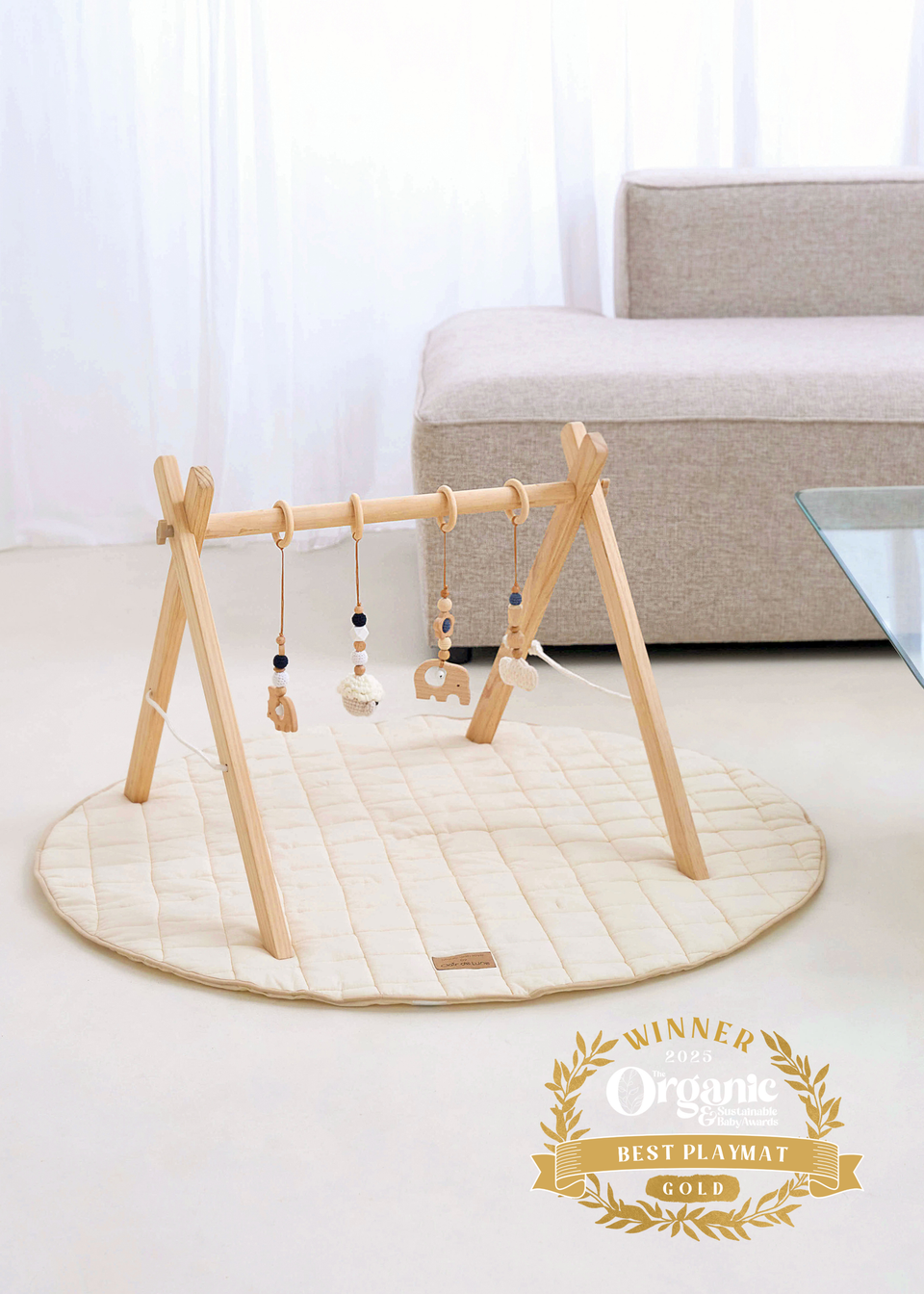 Clair de Lune Organic Cream Play Bundle Mat & Gym
