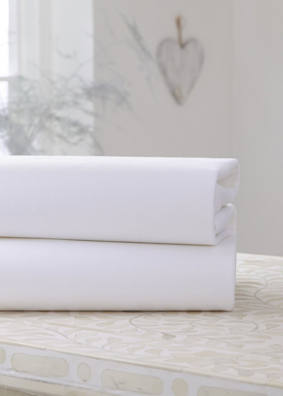 Clair de Lune 2 Pack White Cot Bed Sheets