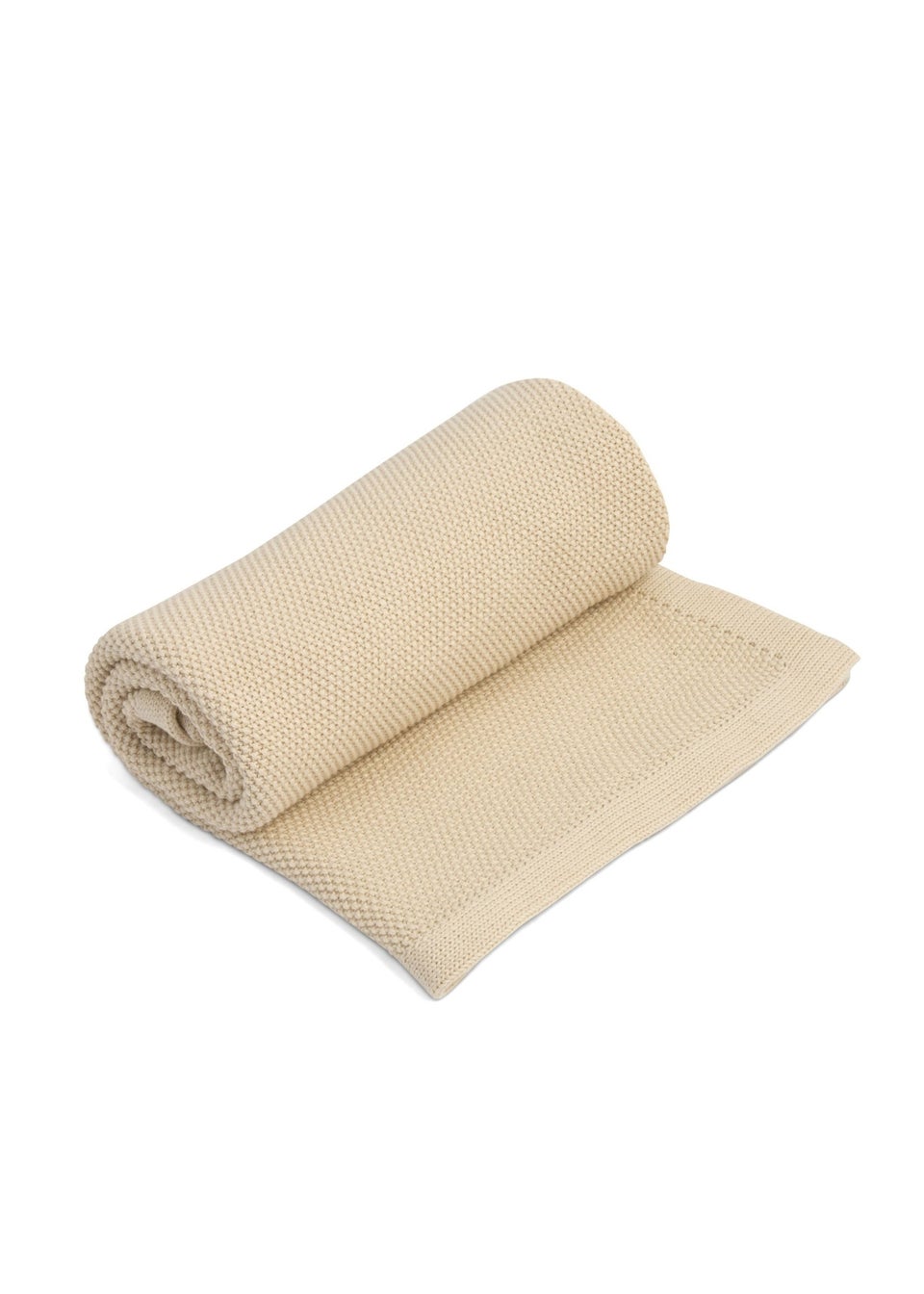 Clair de Lune Organic Cream Knitted Blanket