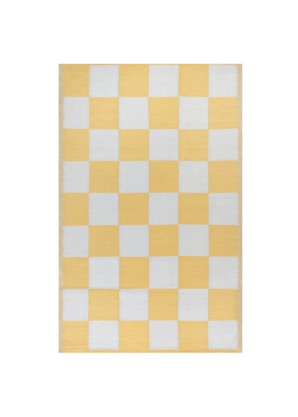 furn. Yellow Checkerboard Recycled Outdoor Rug