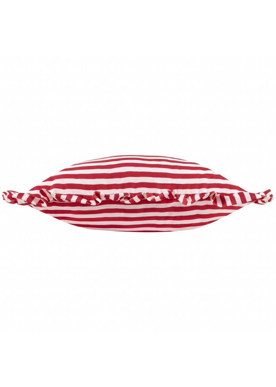 Wylder Nature Red Millie Ruffle Striped Outdoor Cushion