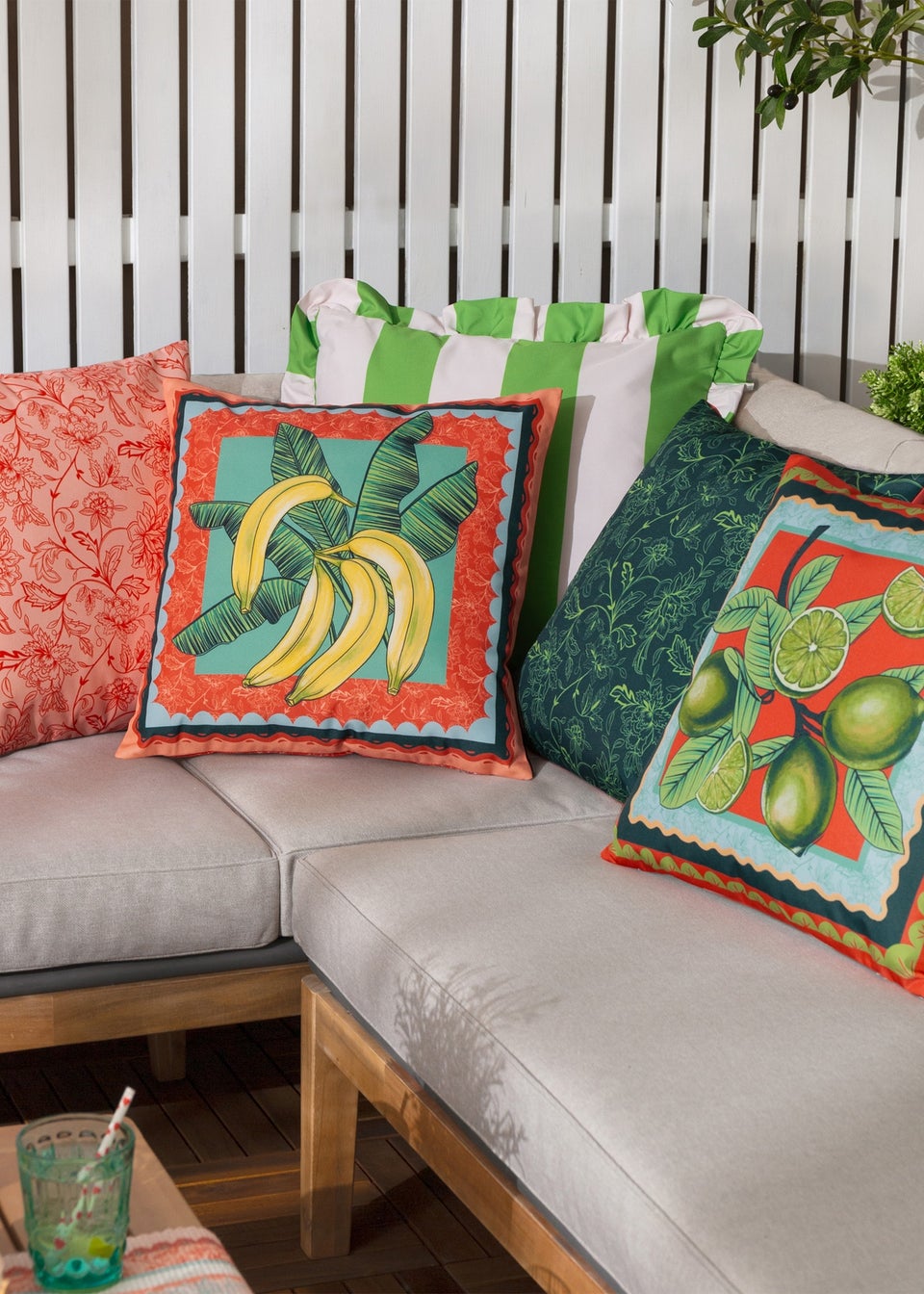 furn. Anemone Bananas Printed Outdoor Outdoor Cushion