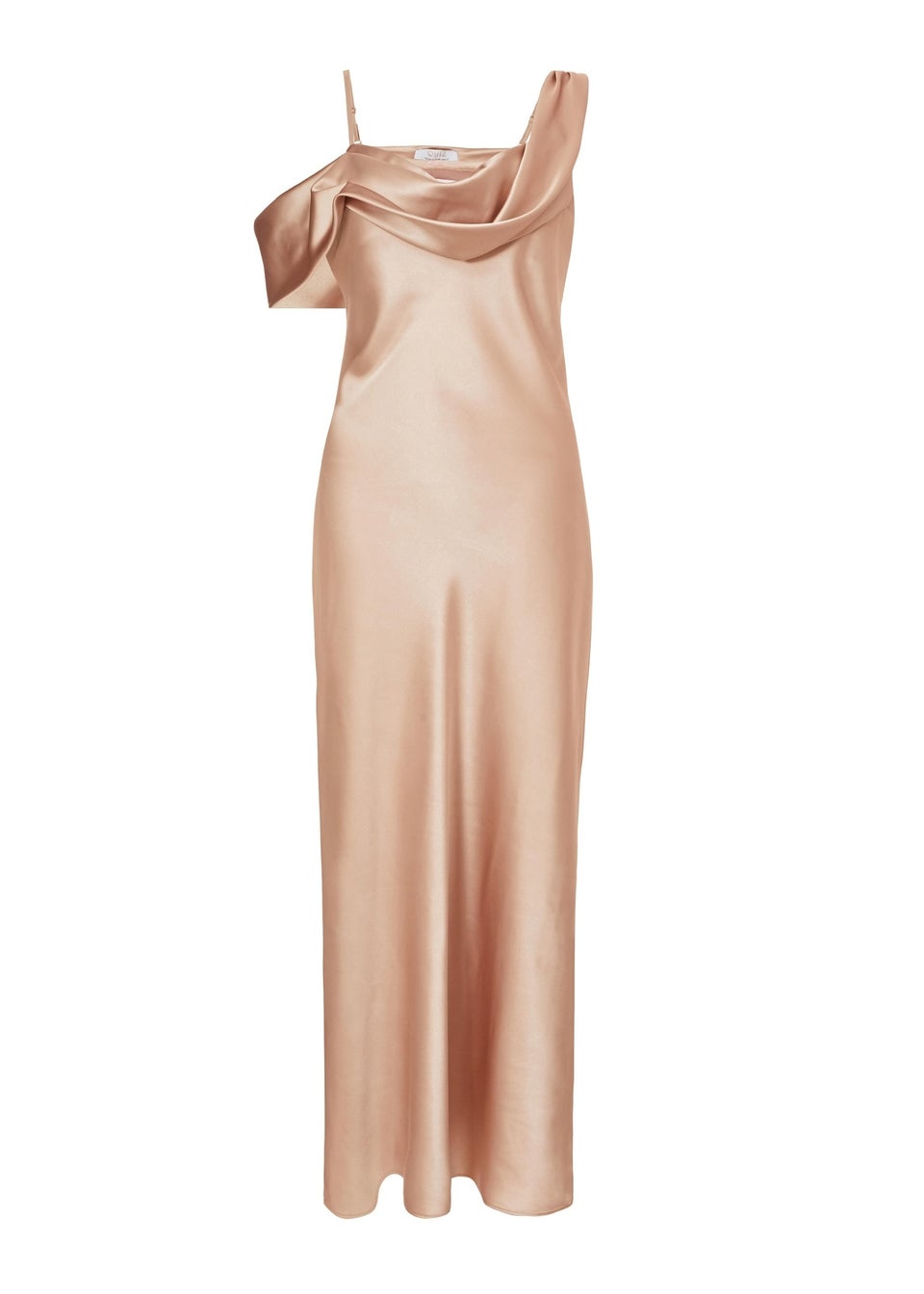 Quiz Cream Satin Drop Shoulder Maxi Dress