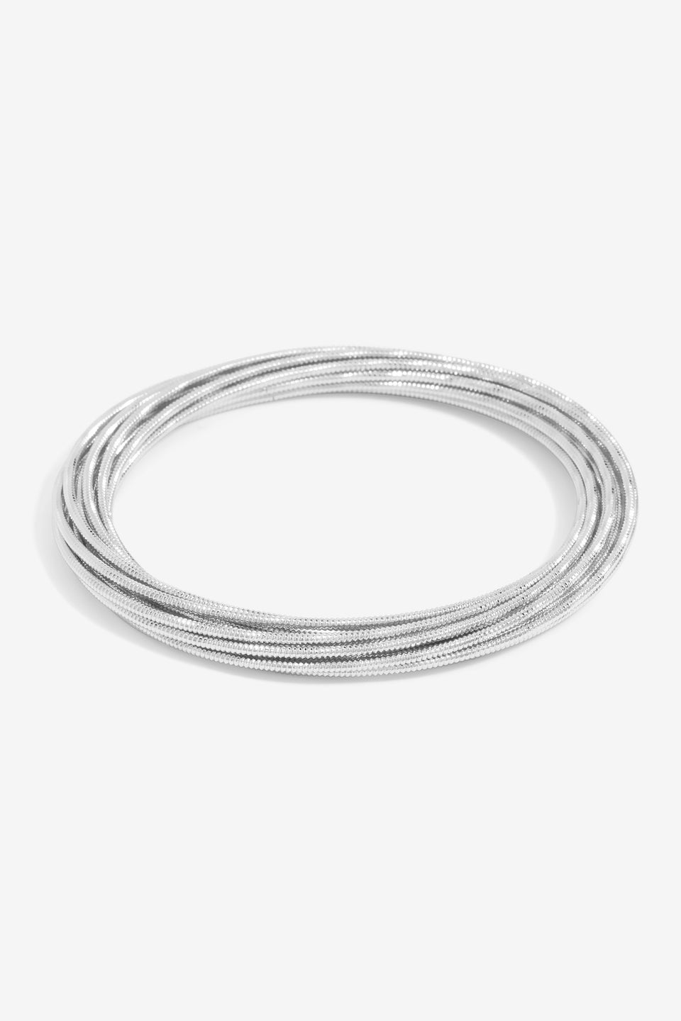 Mood Silver Ridged Polished Multi Bangles