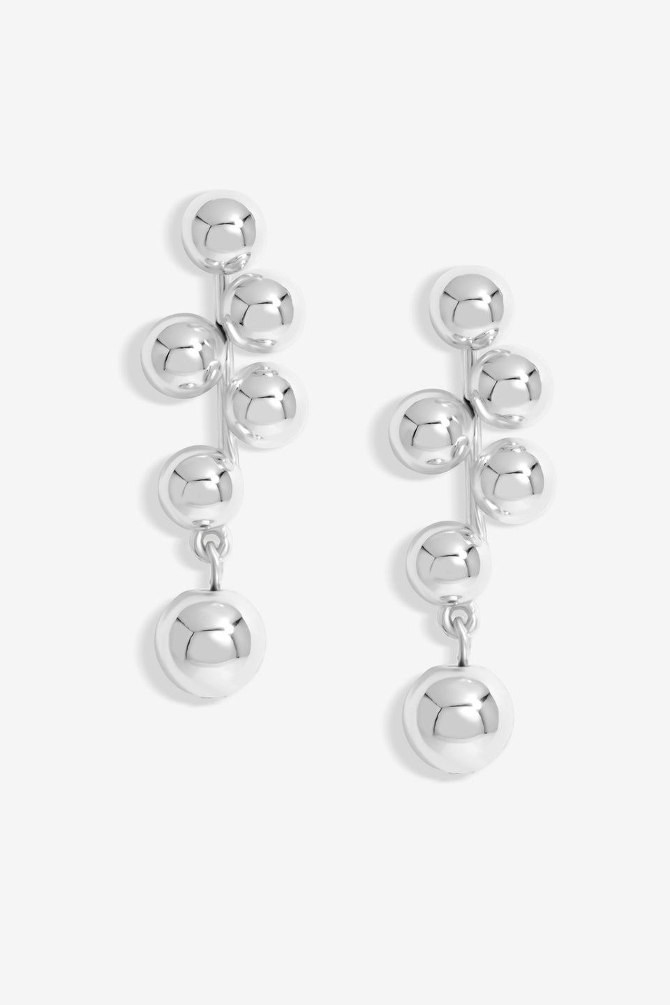 Mood Silver Polished Bubble Drop Earrings