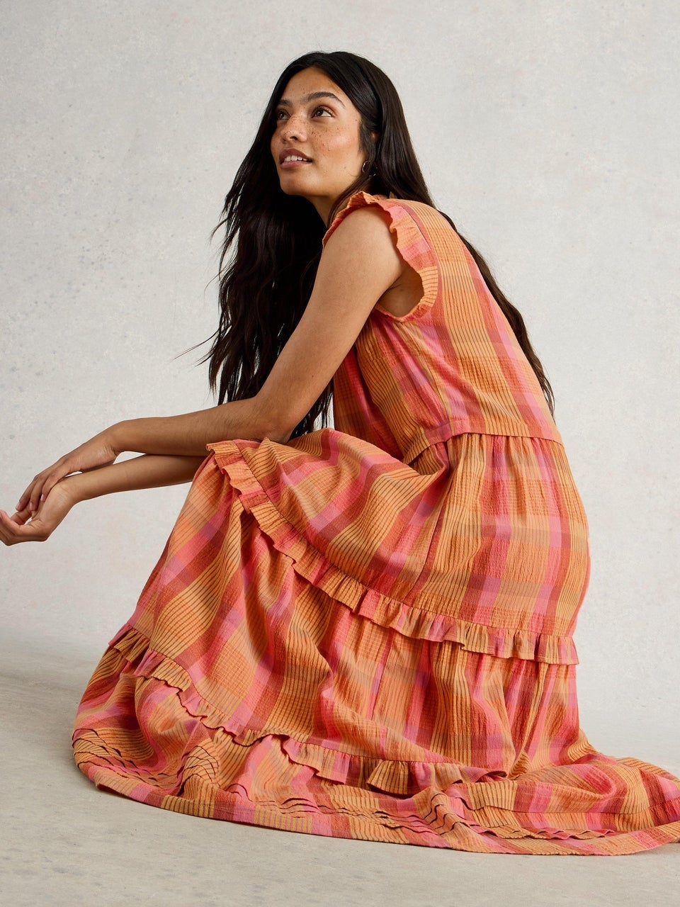 Kariertes Maxikleid Rosie