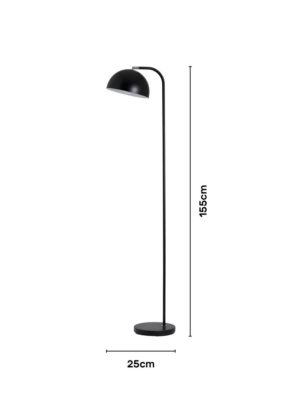 BHS Lighting Trevi Floor Lamp Black (155cm x 25cm)