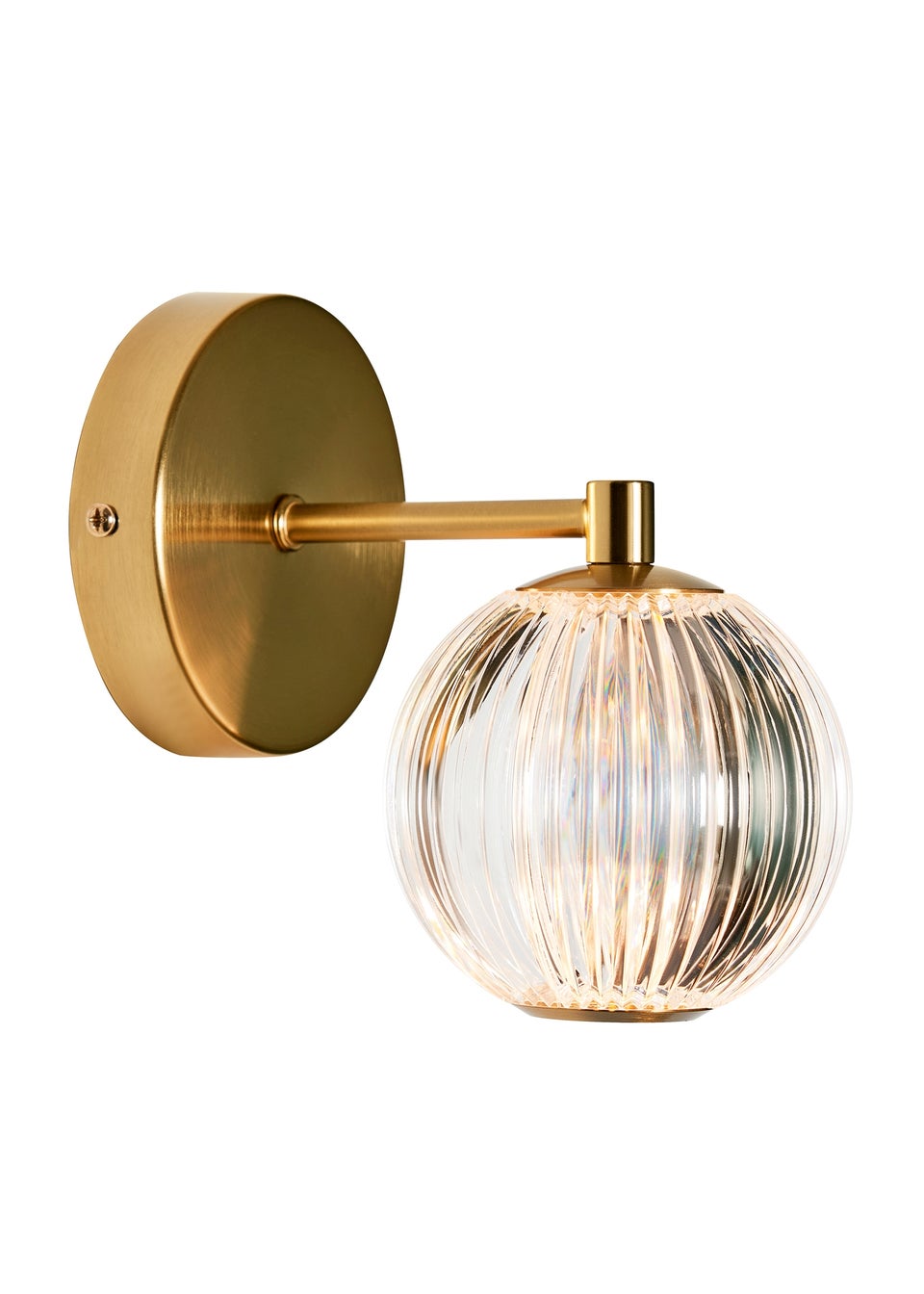 BHS Lighting Raeden LED Brass Acrylic Ball Wall Light (22cm x 11cm)