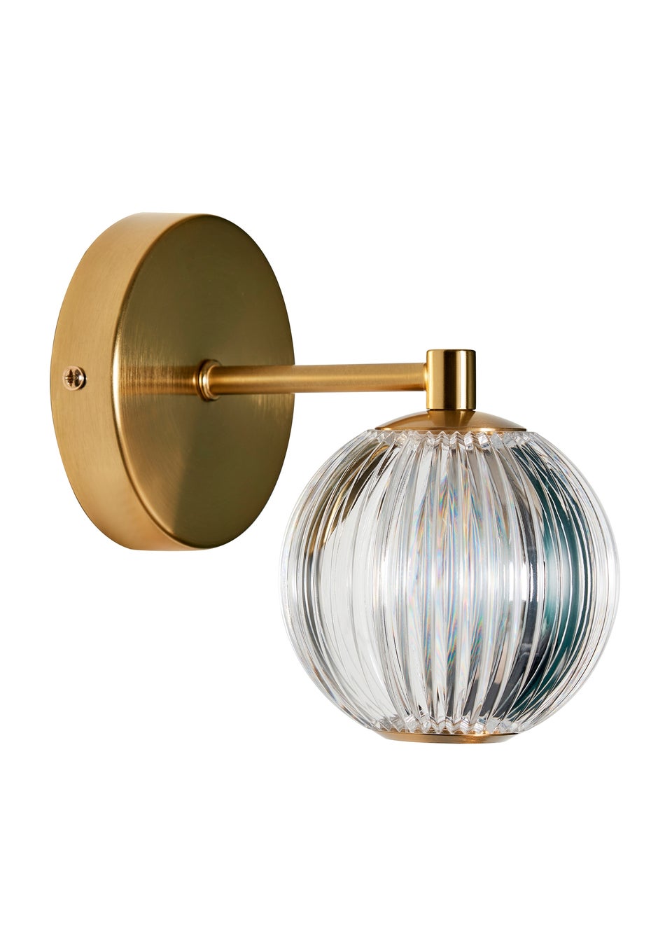 BHS Lighting Raeden LED Brass Acrylic Ball Wall Light (22cm x 11cm)