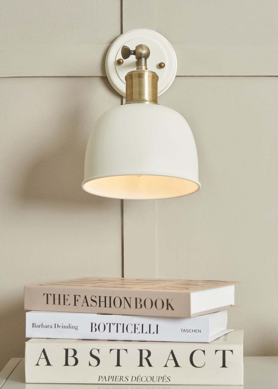 BHS Lighting Damani Ivory & Brass Wall Light (25cm x 16cm)