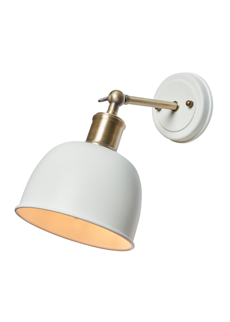 BHS Lighting Damani Ivory & Brass Wall Light (25cm x 16cm)