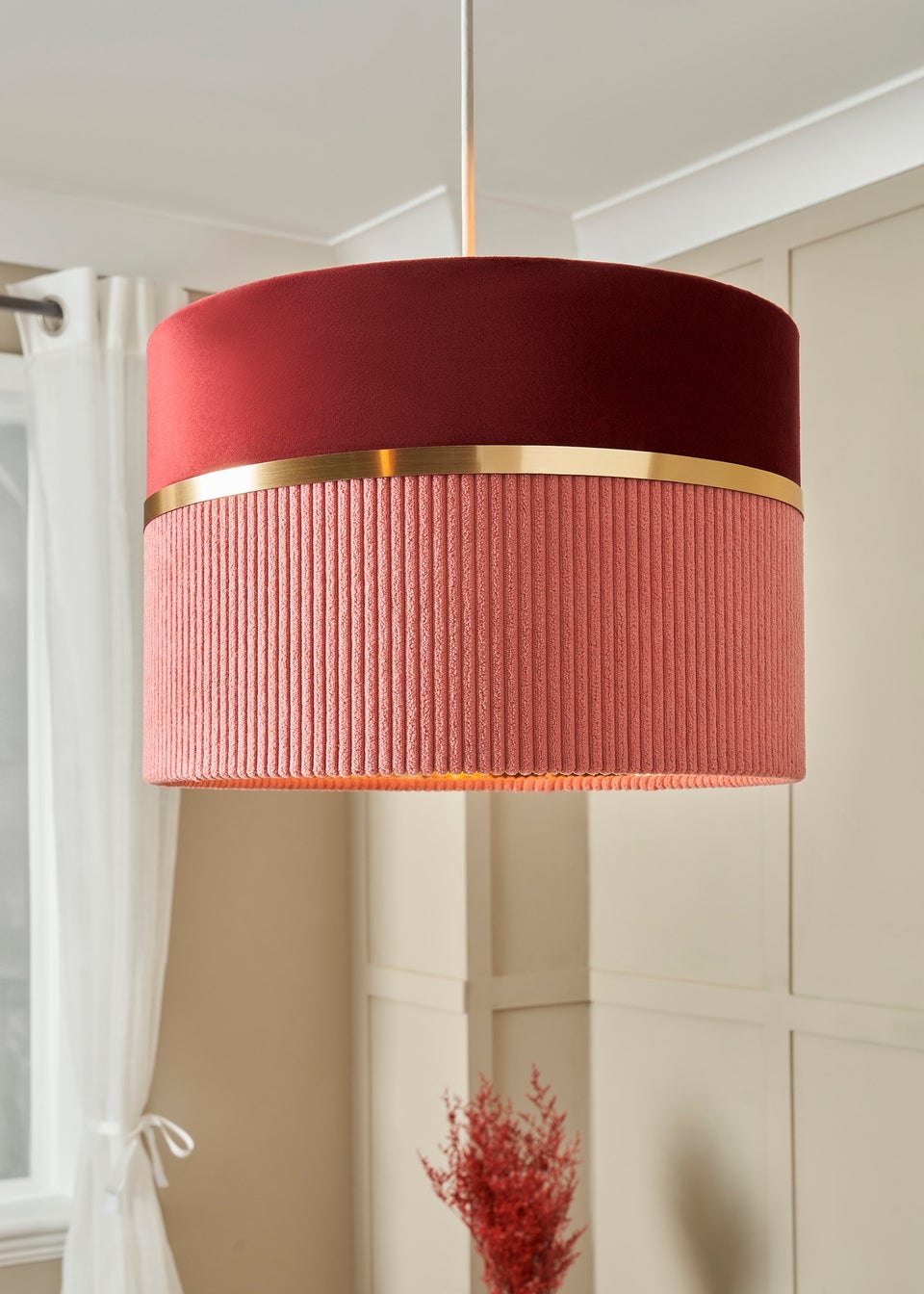 BHS Lighting Juel Velvet Easyfit Pink Shade (20cm x 30cm)