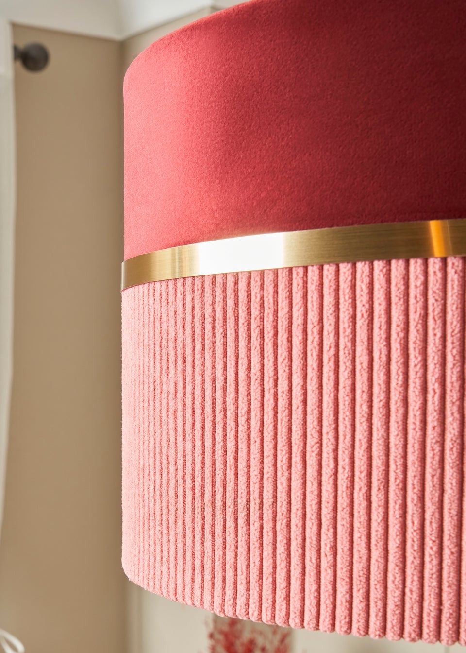 BHS Lighting Juel Velvet Easyfit Pink Shade (20cm x 30cm)