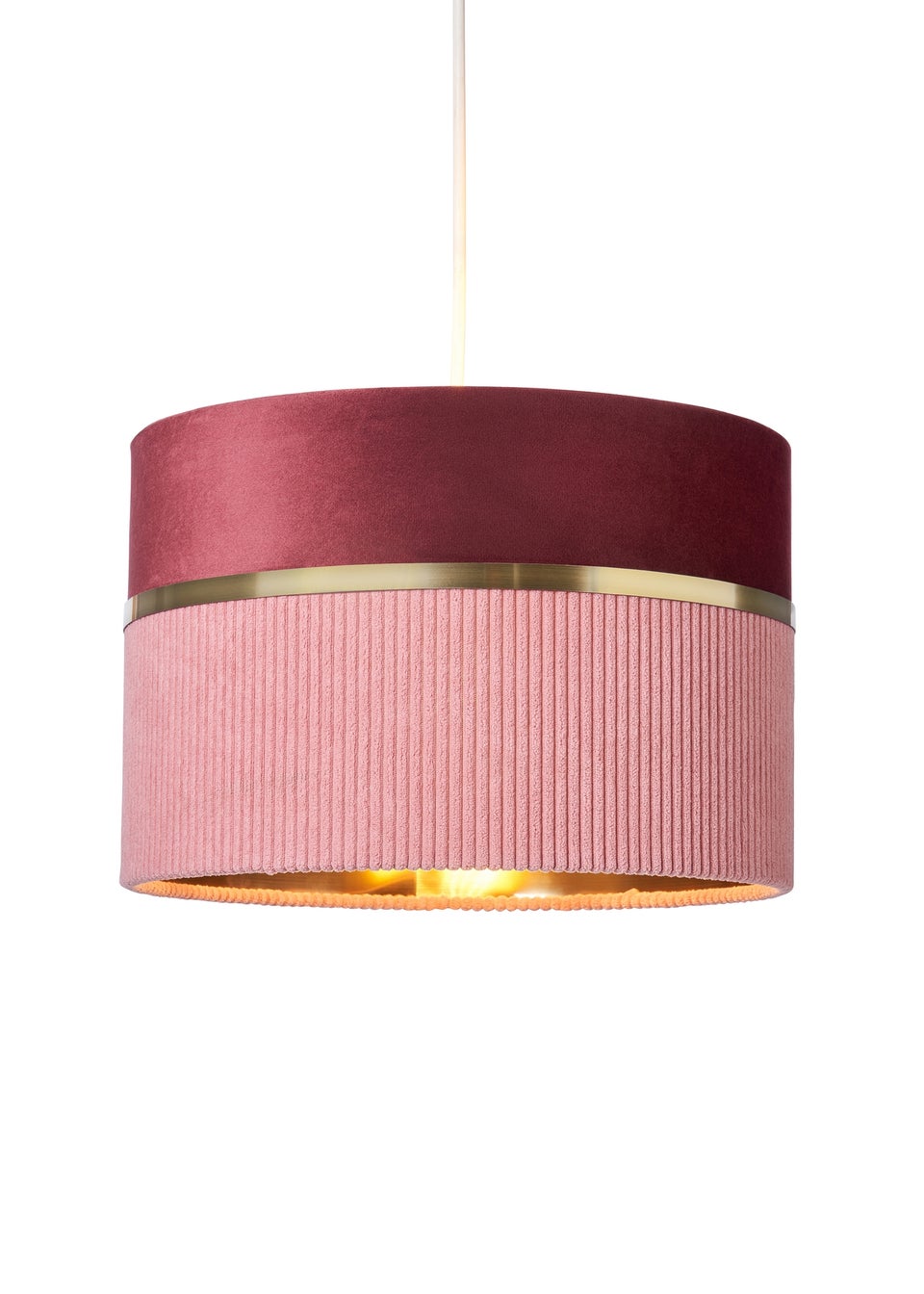 BHS Lighting Juel Velvet Easyfit Pink Shade (20cm x 30cm)