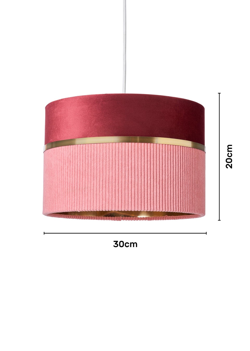 BHS Lighting Juel Velvet Easyfit Pink Shade (20cm x 30cm)