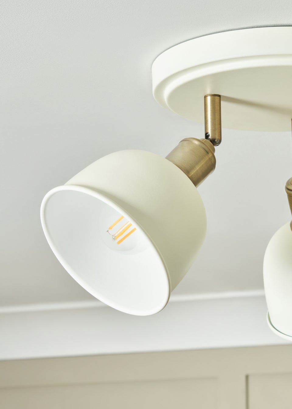 BHS Lighting Damani Ivory & Brass Ceiling 3 Light (21cm x 36cm)