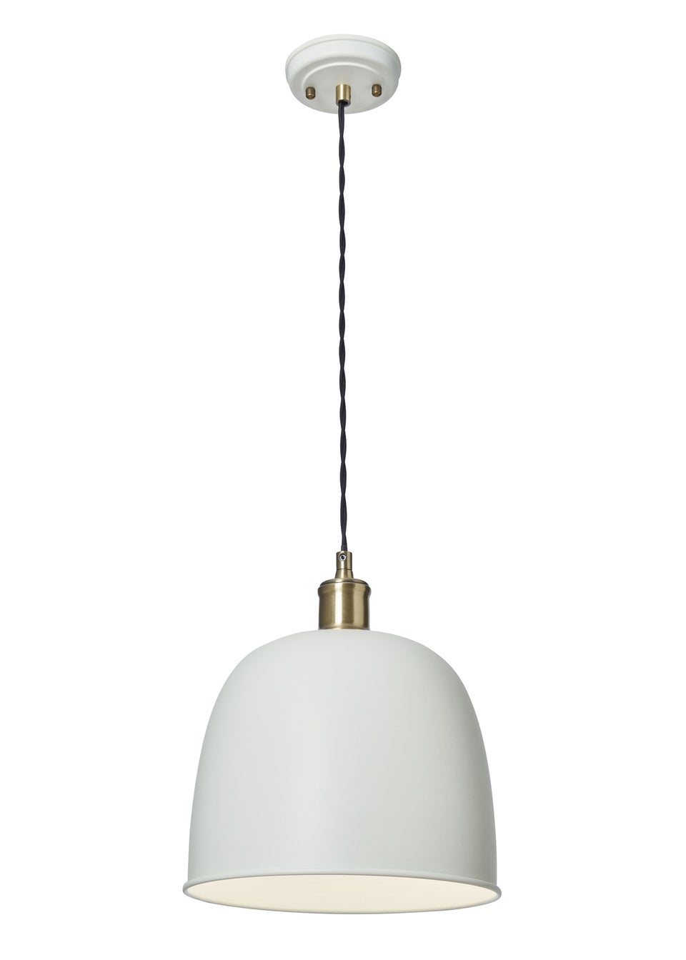 BHS Lighting Damani Ivory & Brass Ceiling 1 Light (40-130cm x 26cm)