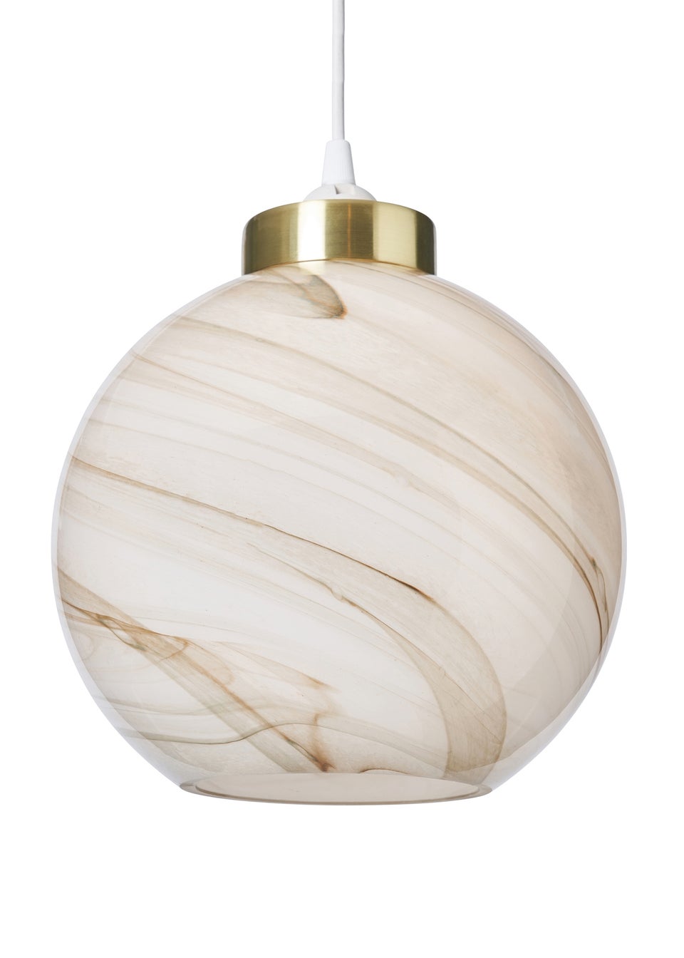 BHS Lighting Muna Marble Effect Glass Easyfit Shade (22cm x 22cm)