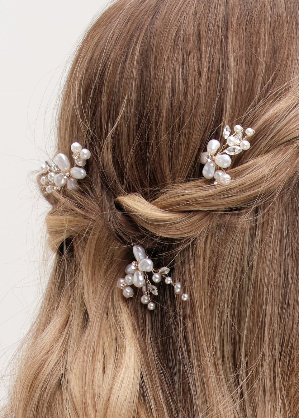 Jon Richard Gold Plated Mother Of Pearl Floral Hair Pins