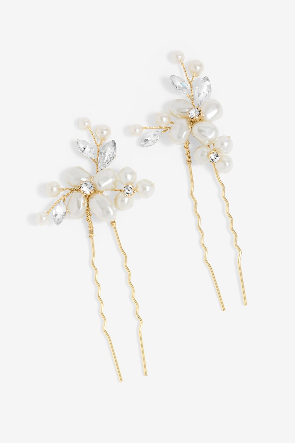 Jon Richard Gold Plated Mother Of Pearl Floral Hair Pins