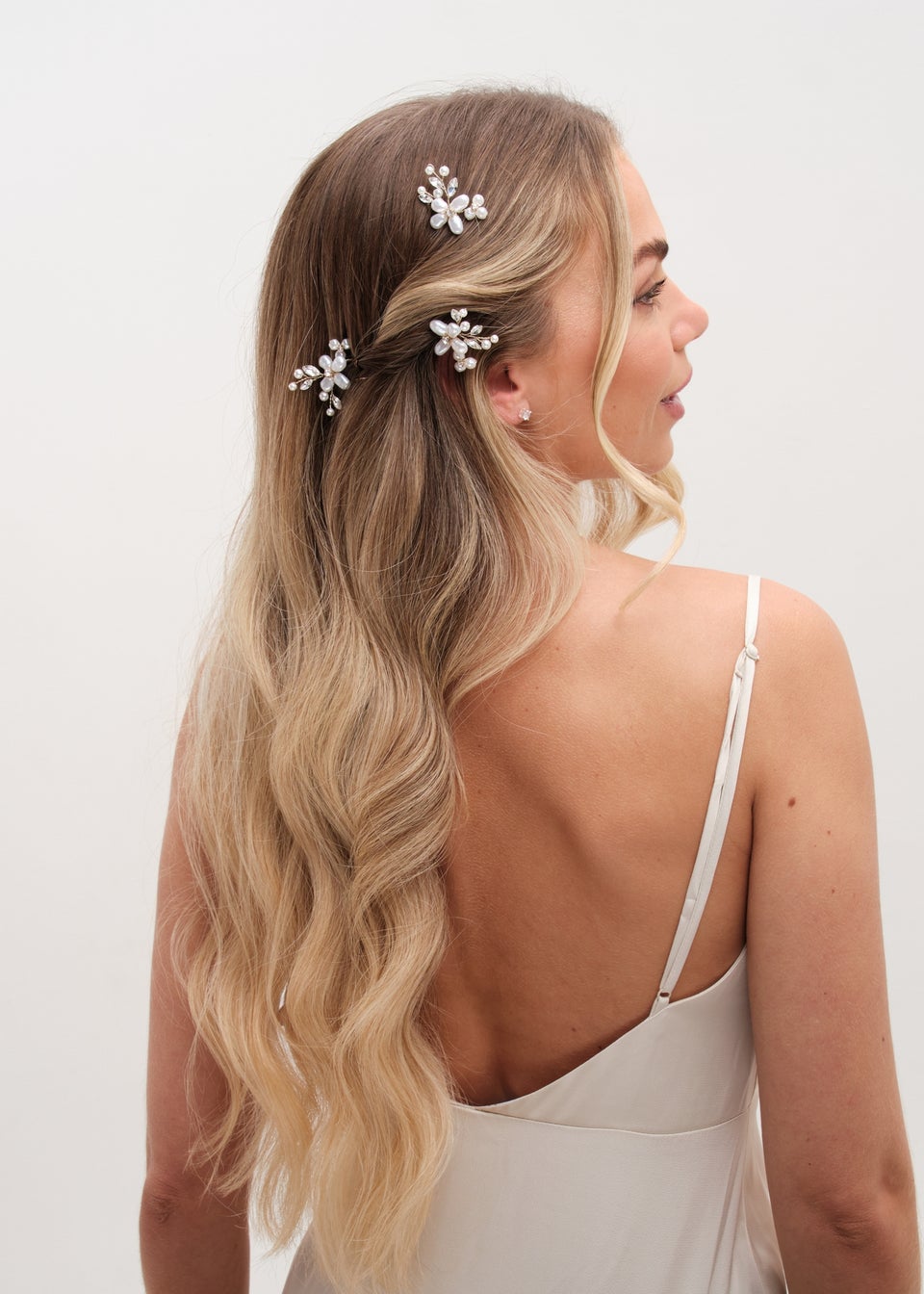 Jon Richard Gold Plated Mother Of Pearl Floral Hair Pins