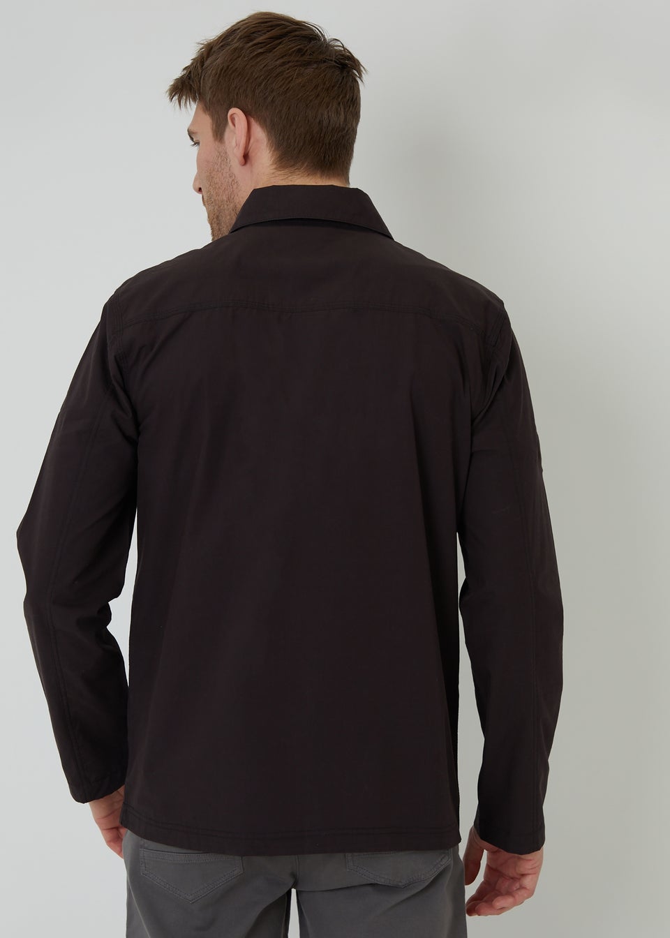 Threadbare Black Cotton Poplin Lightweight Collared Jacket