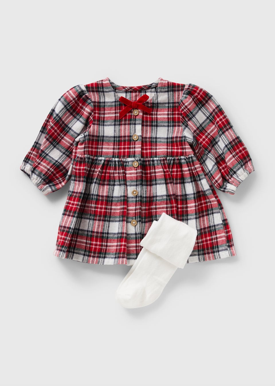 Baby Red Check Dress & Tights Set (Newborn-23mths)