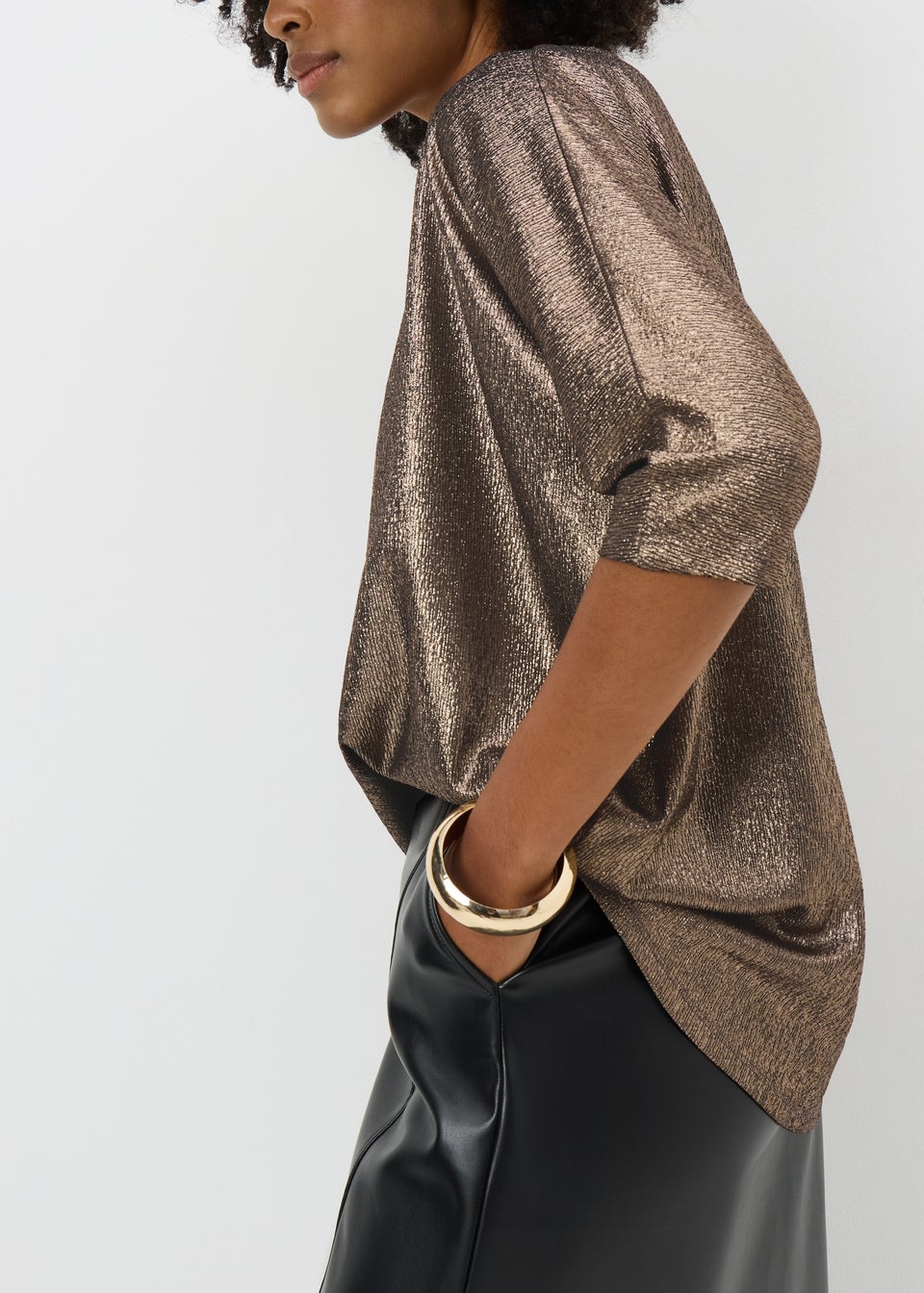 Bronze Foiled Longline Top