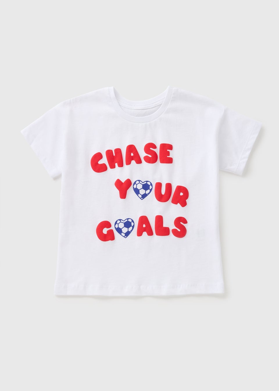 Girls White Chase Your Goals T-Shirt (1-7yrs)
