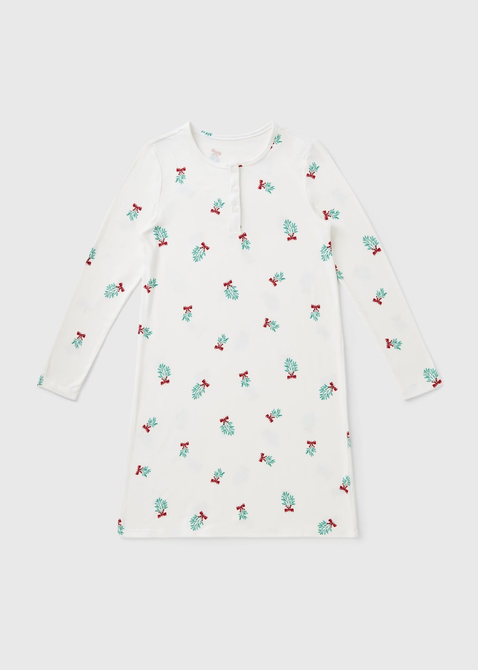 Cream Mistletoe Snit Henley Nightie