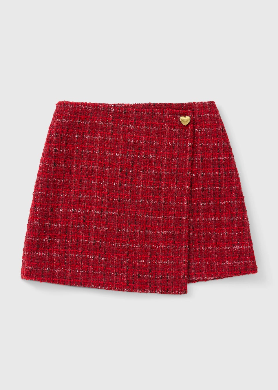 Girls Red Boucle Skirt (7-15yrs)