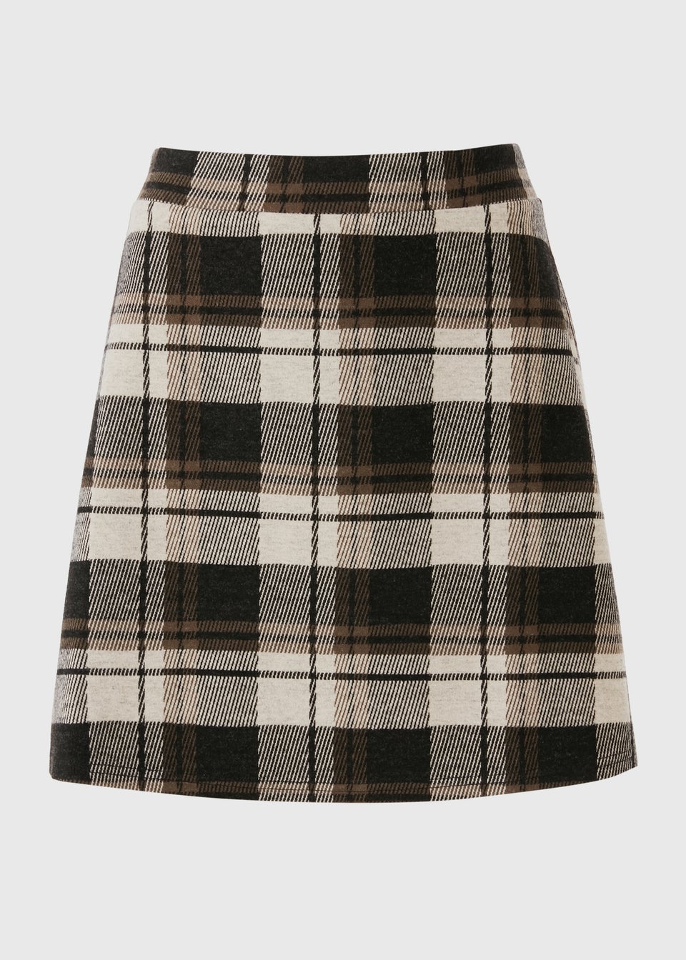 Black Check Flare Mini Skirt