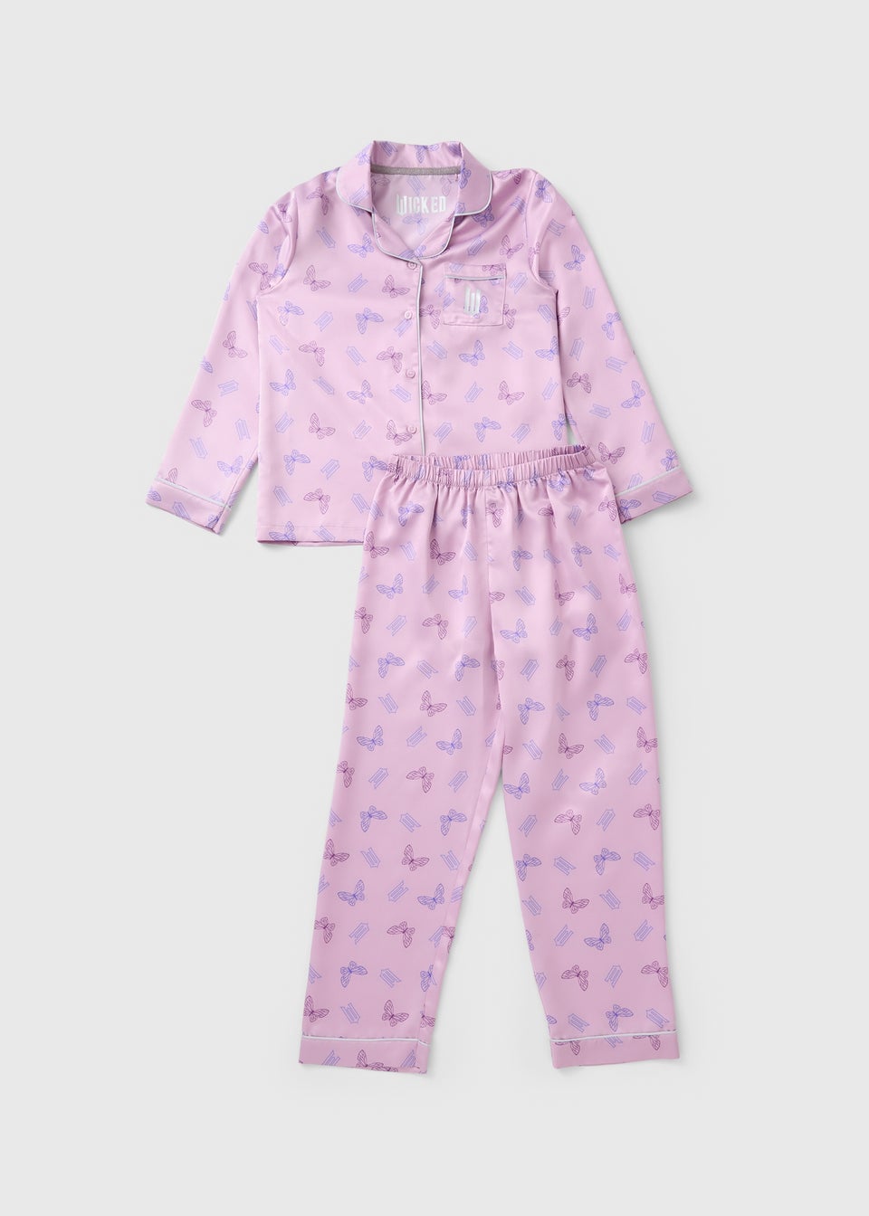 Wicked Girls Lilac Satin Pyjama Set (4-13yrs)