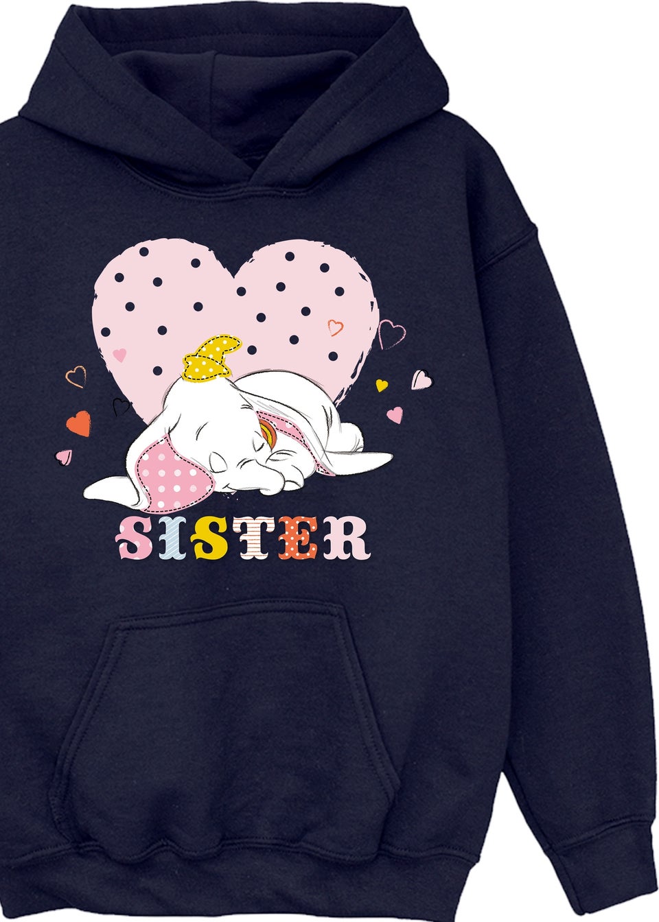 Disney Dumbo Sister Girls Navy Hoodie (3-13 Years)