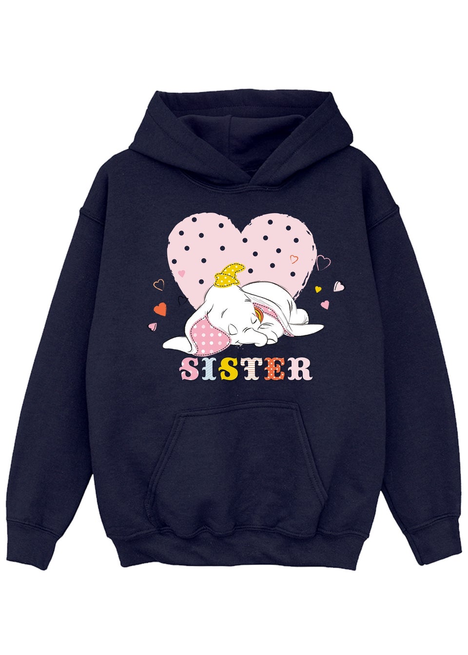 Disney Dumbo Sister Girls Navy Hoodie (3-13 Years)