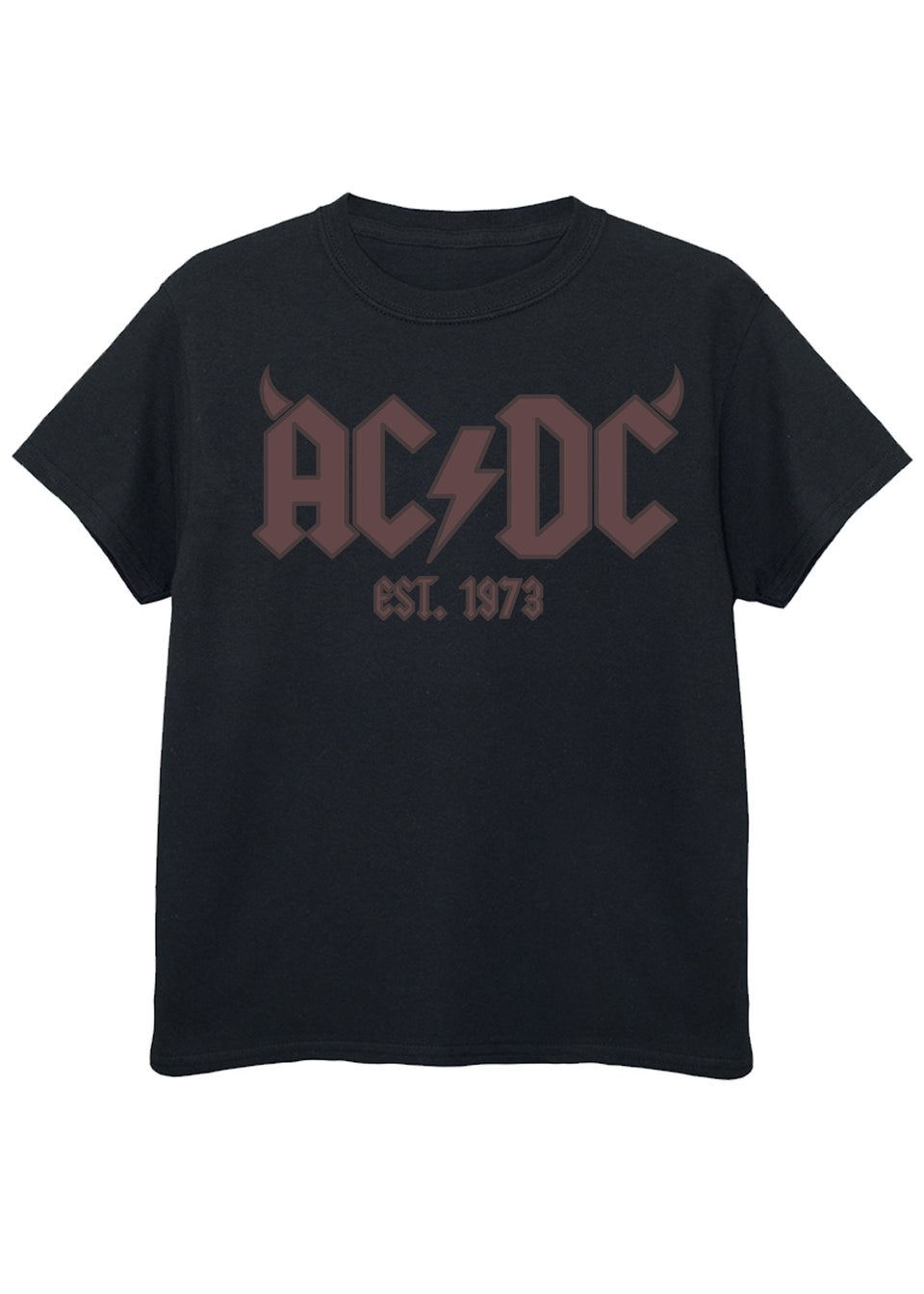 AC/DC Horn Logo Kids Black Music T-Shirt (3-13 Years)