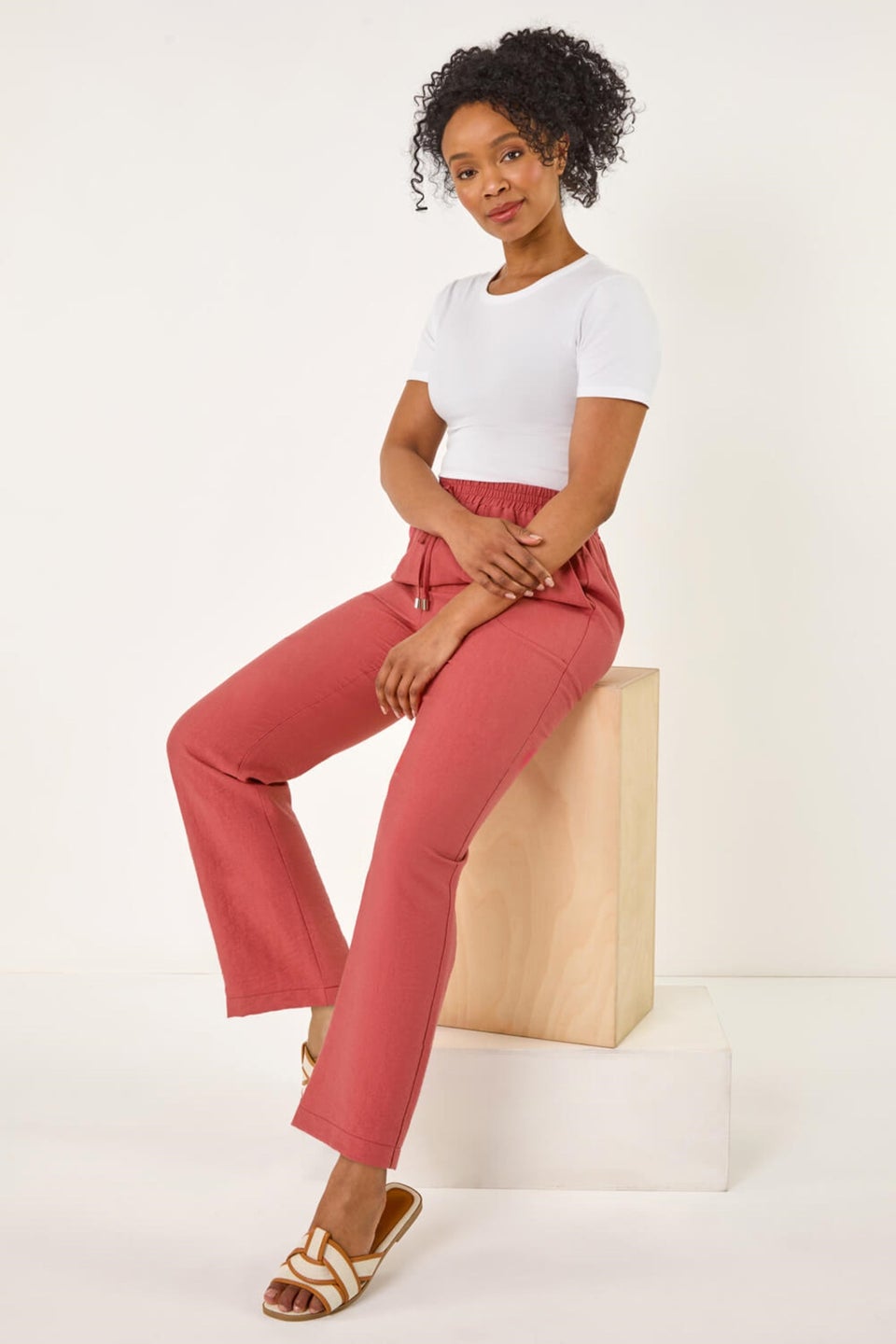 Roman Rust Petite Textured Pocket Trouser