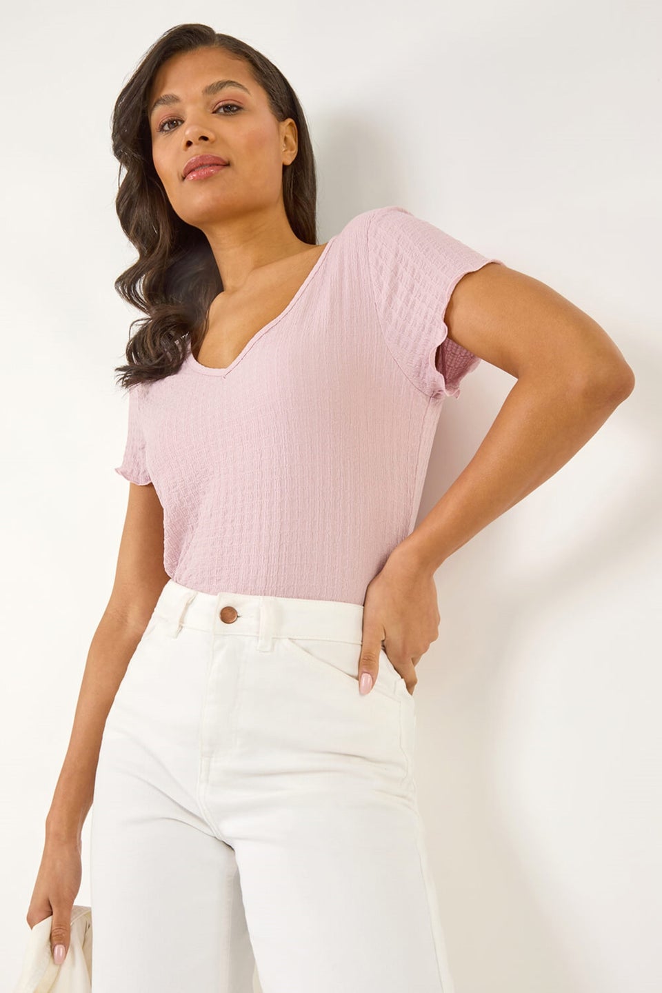 Roman Pink Textured Lettuce Edge Top