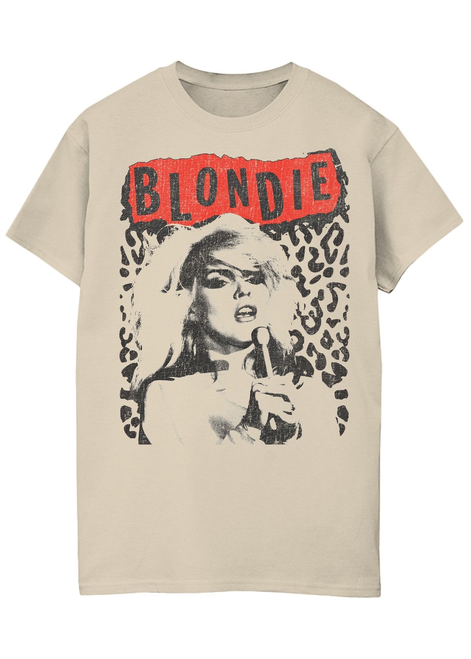 Blondie Leopard Sand Boyfriend Fit Music T-Shirt