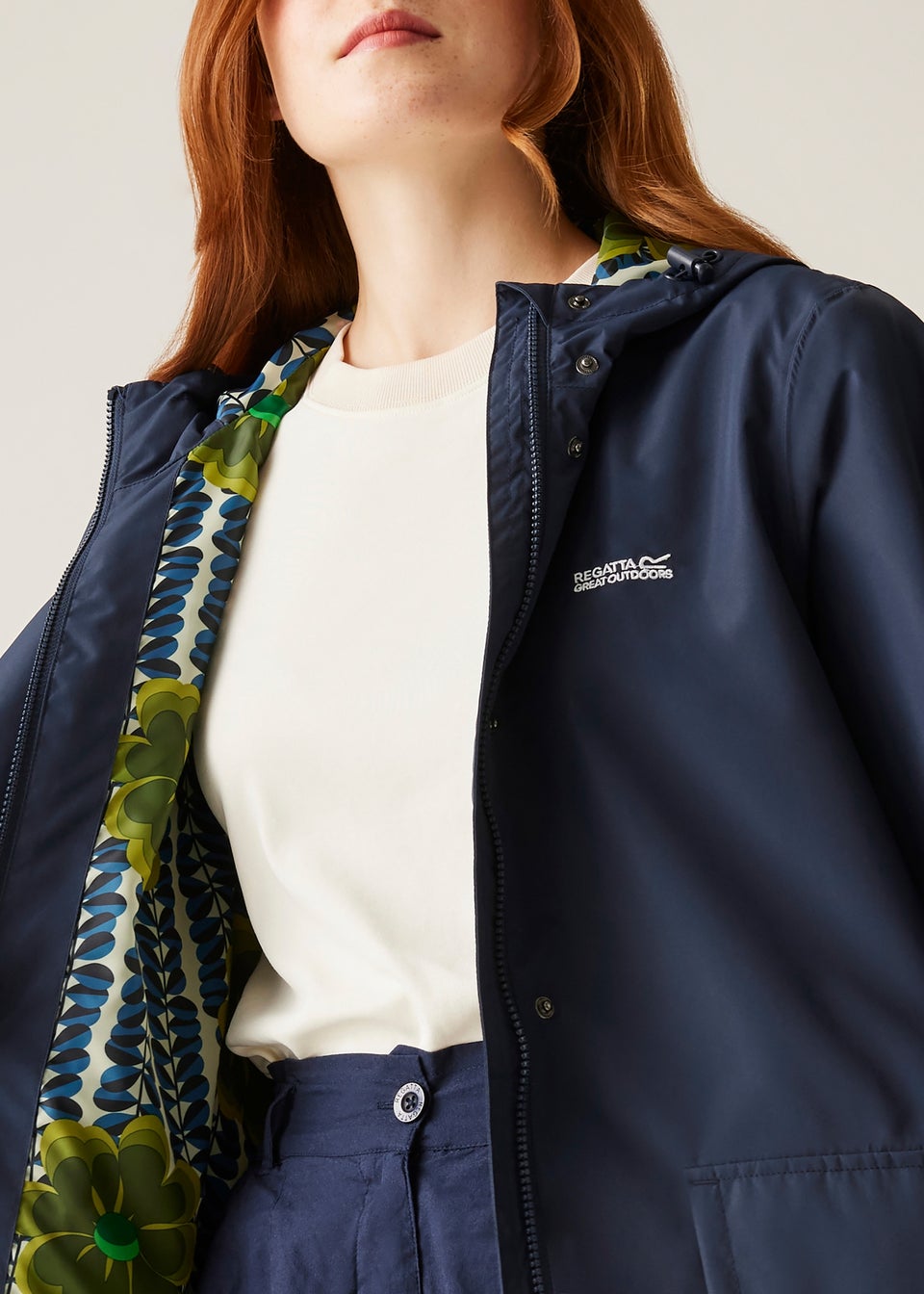 Regatta Navy Lotus Orla Kiely III Waterproof Breathable Isotex Swing Jacket