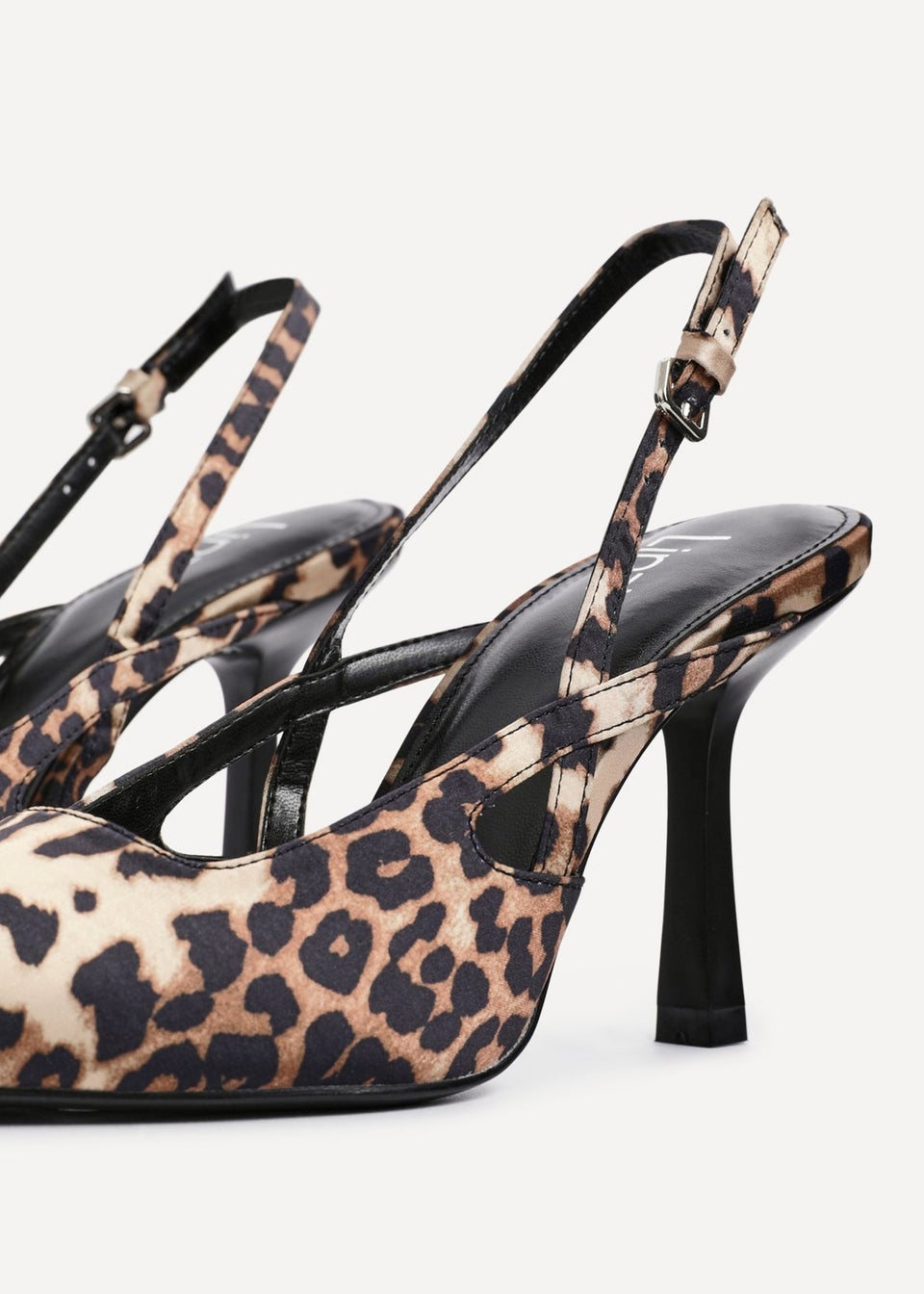 Linzi Rhea Leopard Print Sling Back Court Heels