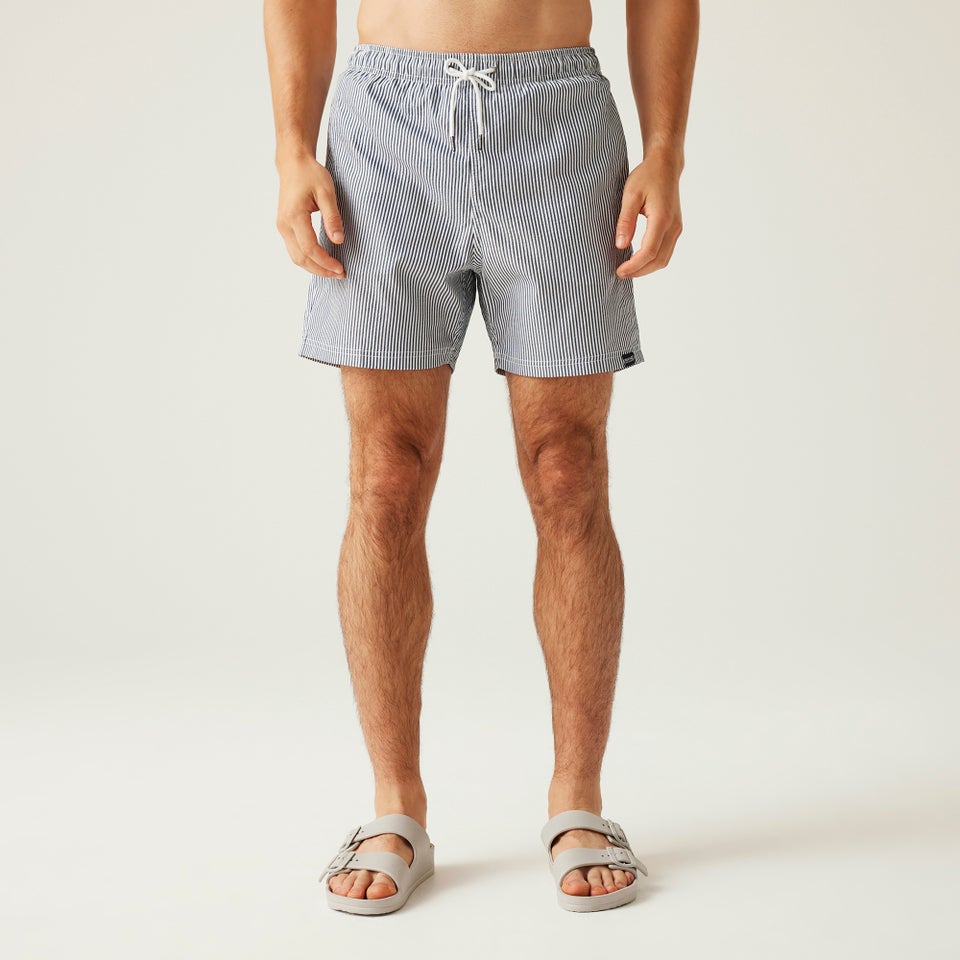 Regatta Navy/White Seersucker Stripe Loras Swim Shorts
