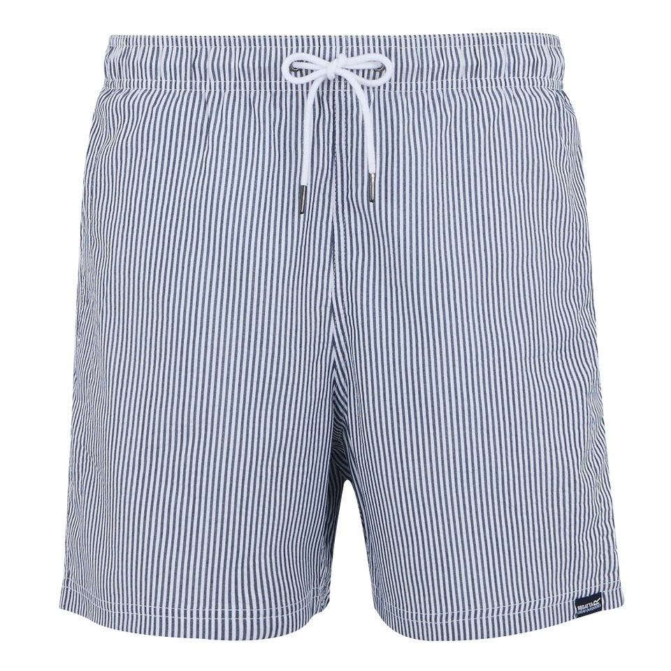 Regatta Navy/White Seersucker Stripe Loras Swim Shorts