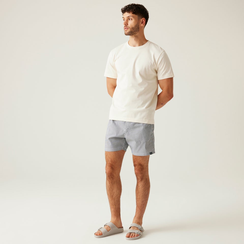 Regatta Navy/White Seersucker Stripe Loras Swim Shorts