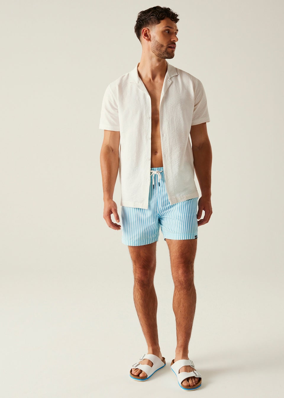 Regatta Aquarius Blue Stripe Loras Swim Shorts