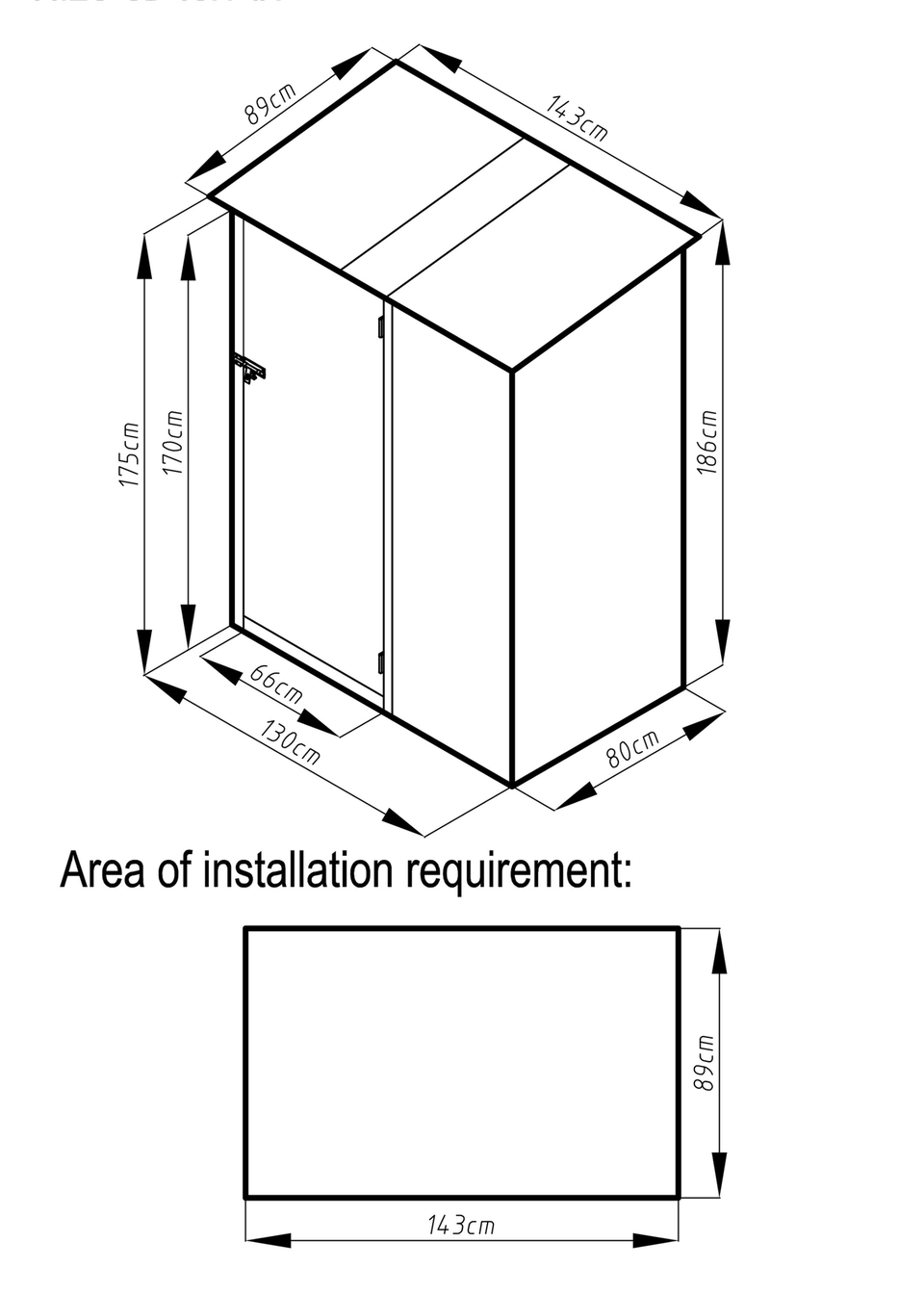 Charles Bentley Metal Storage Shed Grey Small Roof Door Apex (W4.7ft x D3ft)