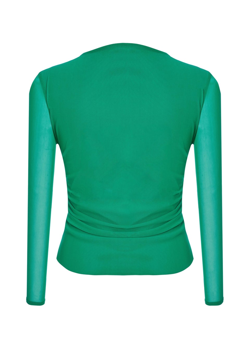 Quiz Green Mesh Long Sleeve Top